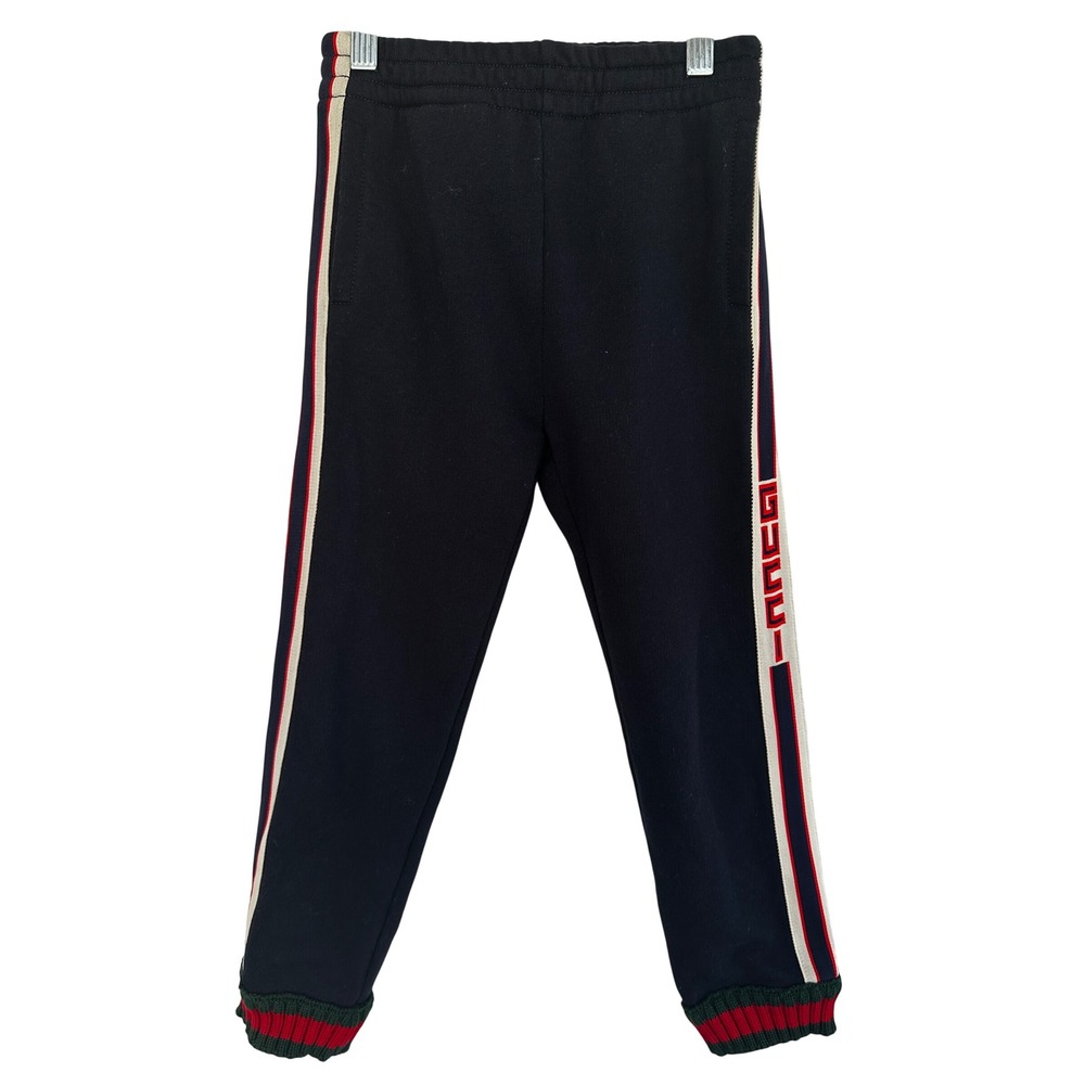 Gucci Logo Tape Side Stripe Jogger Sweatpants Pants Boys Size 6